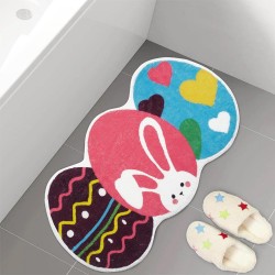 Cross-border Easter faux cashmere floor mat, cute bunny entrance doormat, Amazon TEMU entryway doormat in stock.