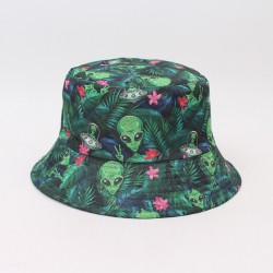 Foreign double-sided bucket hat, preppy style, small floral print, outdoor sun protection and sun protection hat, versatile casual bucket hat for women.