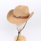 Overseas western cowboy curly brim hats, straw sun protection hats, beach bull head accessories, British couples' hats