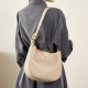 2025 new style genuine leather women's bag, simple cowhide large-capacity cylindrical shoulder bag, solid color, niche casual tote bag