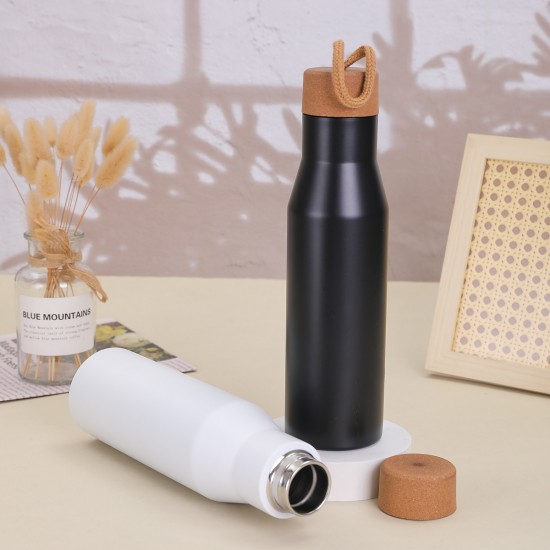 Large-capacity 500ml solid color 304 stainless steel vacuum insulated tumbler, sports mug with handle