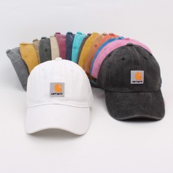 Fashionable, washed and distressed baseball caps from overseas, versatile, face-flattering, sun-protective soft-top baseball caps for couples.