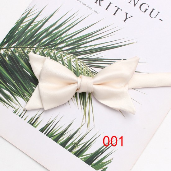 Lei'er new solid color double-layer bow tie, men's business fashion, British-style suit accessories, wedding bow tie in stock.