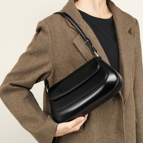 2025 Spring/Summer New Fashion Women's Bags, Genuine Leather Crossbody Bags, Luxury, Fashionable, Versatile Single-Shoulder Underarm Saddle Bag