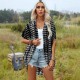 Spring and summer European style cross-border new style women's wear romantic resort print open cardigan no button coat for women 2025