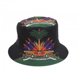 Cross-border bucket hats with digital prints of American flags, versatile, casual, reversible sun hats.
