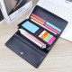 New women's wallet - long style soft leather case, fashionable and Japanese style, double zipper, large capacity double-layer money clip, no change money bag.