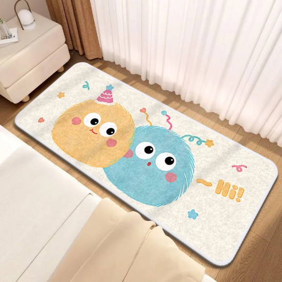 Cartoon imitation cashmere bedside decorative non-slip carpet, bedroom wall-to-wall carpet, thickened living room carpet available for dropshipping