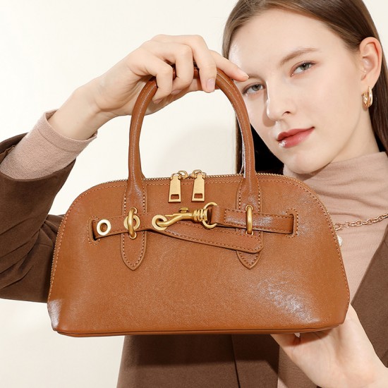 2025 new style women's bag, high-end genuine leather handbag, shell bag, European and American fashion crossbody bag Bags