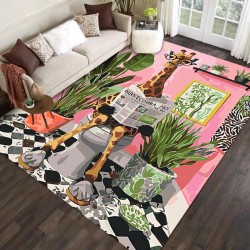 Cross-border TEMU cross-border abstract oil painting carpet for living room, large, full-coverage, non-slip and stain-resistant sofa blanket