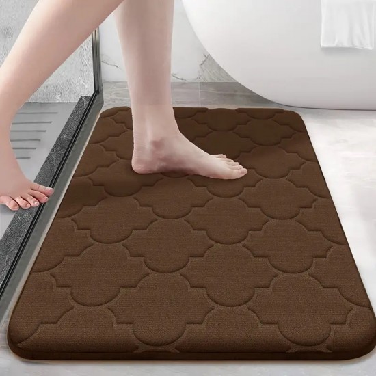 Cross-border lantern coral velvet floor mats, in stock, thickened embossed bathroom anti-slip mats, decorative doormats for bathrooms