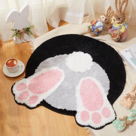 Cross-border Easter faux cashmere floor mat, cute bunny entrance doormat, Amazon TEMU entryway doormat in stock.