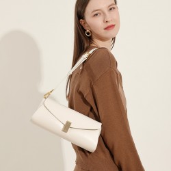 High-end niche genuine leather bags for women, 2025 new trendy, versatile shoulder and crossbody bags for commuting, trendy underarm bags