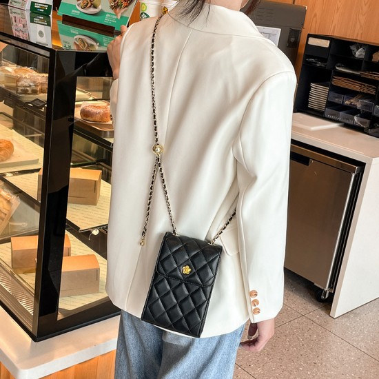 Versatile cowhide mobile phone bag, 2025 new trendy chain bag, 2023 niche design Mini summer crossbody bag for women