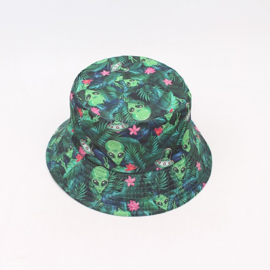 Foreign double-sided bucket hat, preppy style, small floral print, outdoor sun protection and sun protection hat, versatile casual bucket hat for women.