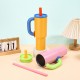 Cross-border giant 40oz handle car tumbler, dopamine color matching vacuum thermos, car portable straw cup