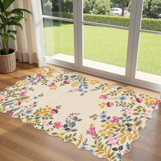 Cross-border Amazon American Floral Entry Doormat, Wear-Resistant, Water-Absorbent, Non-Slip, Easy-Care Bathroom Floor Mats, In Stock