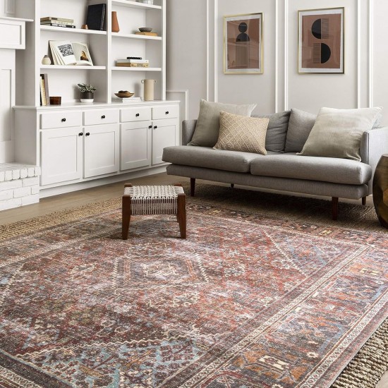 Cross-border Amazon washable Oriental carpet, soft living room rug, waterproof floral distressed, stain-resistant for indoor use