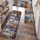 Cross-border TEMU American Imitation Wood Grain Floor Mat, Oil-Absorbent, Water-Absorbent, Wear-Resistant, Easy-Cleaning Three-Piece Kitchen Mat Set, In Stock