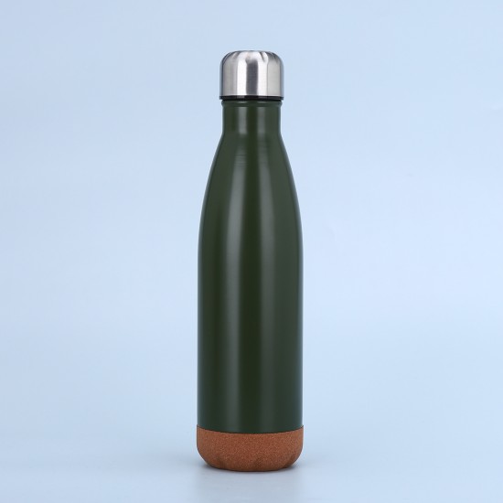 Foreign trade 304 stainless steel vacuum thermos with double-layer vacuum cork bottom, sealed and leak-proof cola bottle, portable sports water bottle
