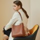 2025 spring/summer new top-grain cowhide retro genuine leather women's bag, large-capacity bucket bag, versatile shoulder/crossbody bag