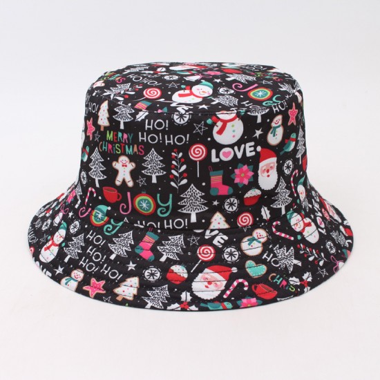Cross-border European and American tie-dye, colorful, reversible bucket hat for women, spring and summer, leaf graffiti sun protection hat.