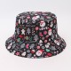 Cross-border European and American tie-dye, colorful, reversible bucket hat for women, spring and summer, leaf graffiti sun protection hat.