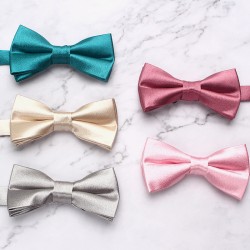 New Polished Solid Color Polyester Bow Ties for Men, Fashionable Suit Bow Ties, Groomsmen Wedding Bow Ties
