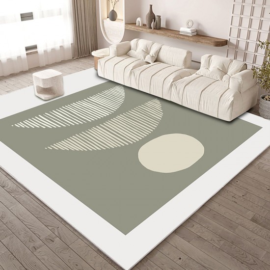 In stock Green forest-style minimalist living room carpet, ins-style sofa and coffee table mat, simple, high-end wall-to-wall carpet for home use.