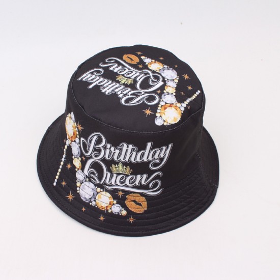 Cross-border reversible bucket hat with beer bottle print, versatile outdoor sun protection hat for couples