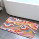 Creative striped diatom mud bathroom mat, non-slip, absorbent bathroom, foot mat, stain-resistant, easy-to-care entryway. Floor Mats