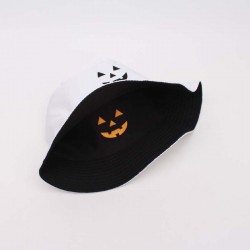 Cross-border Halloween-themed pumpkin smiley bucket hats, versatile, reversible, embroidered sun visor hats.