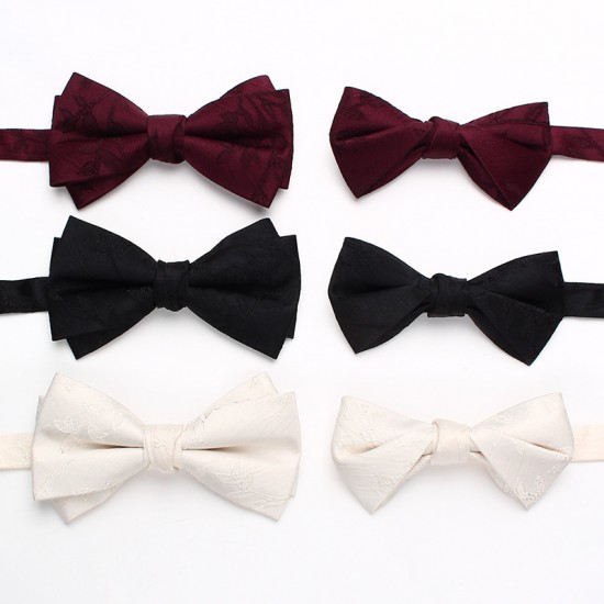 Lei'er men's groom's wedding tie, wedding dress photoshoot, Chinese-style personalized bow tie, fashionable burgundy bow tie, in stock from the manufacturer.