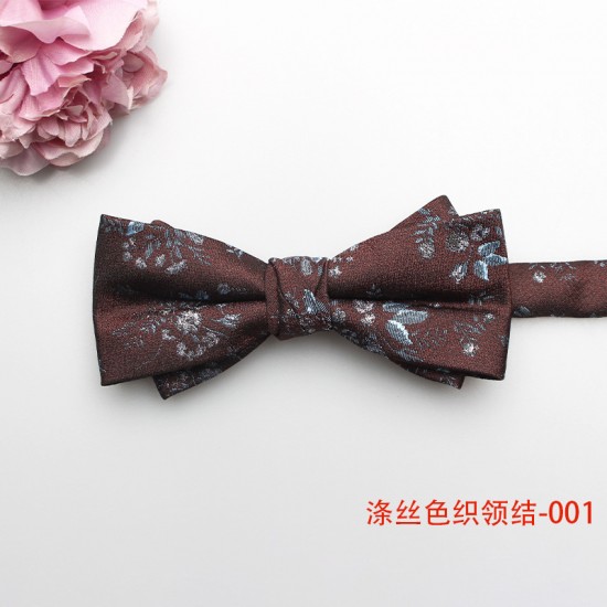 2022 New Fashion Brown Bow Ties Men's double-layer wedding groomsmen bow ties in various styles, ready for wholesale.