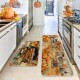 TEMU cross-border autumn pumpkin long kitchen mat, absorbent, stain-resistant, easy-to-care two-piece foot mat set available for delivery.