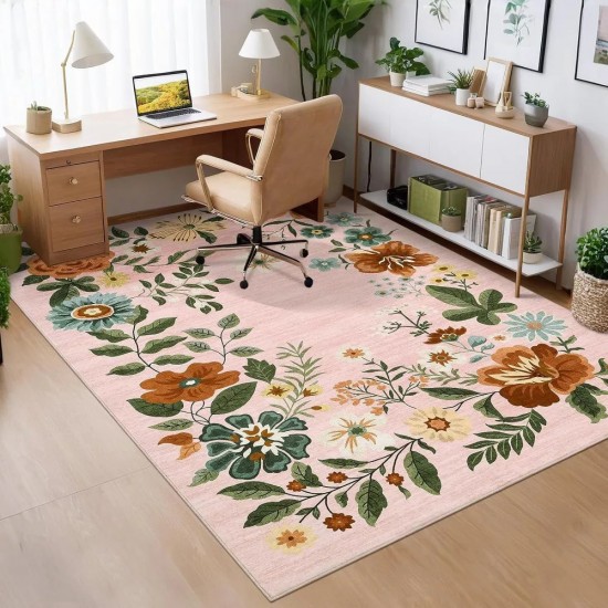 Cross-border direct sales of French floral living room carpet, bedroom and balcony wall-to-wall, non-slip, and easy-care bedside blanket.