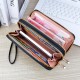 New style hand-held wallet for women - long style soft leather wallet with double layers, mother style fashionable simple large capacity zero money bag for mobile phone.