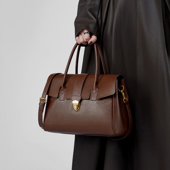 Vintage genuine leather handbag tote bags, new cross-border vegetable-tanned cowhide large-capacity briefcases, large travel bags for women