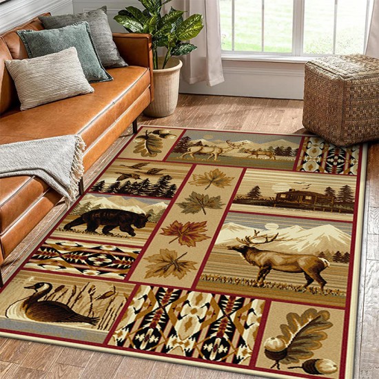 American country carpet, light luxury bedroom, living room, hotel, ethnic bedside rug, wall-to-wall vintage carpet.