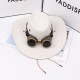 Western cowboy hat, cross-border retro imitation metal goggles accessory, jazz hat, outdoor sun hat, men's top hat.
