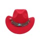 Overseas ethnic style woolen hat with upturned brim, versatile solid color western cowboy hat, British-style jazz hat for women