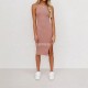 Cross-border European and American new style 2025 Spring/Summer square neck bow tie mini dress