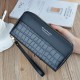 New women's wallet - long style double zipper hand-held bag, fashionable and Japanese style, large capacity folding soft leather case, small wallet.