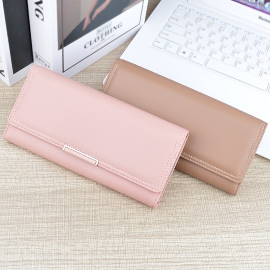 New style wallet for women - short style money holder for women, student style large capacity folding soft leather wallet, Japanese style fashionable simple zero wallet.