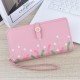 Handbag wallet - women's, long style, zipper snap, soft leather case, hand-held, fashionable, printed money clip with multiple card slots