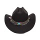Overseas ethnic style woolen hat with upturned brim, versatile solid color western cowboy hat, British-style jazz hat for women
