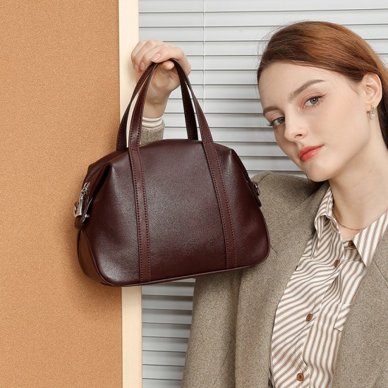 Women's bags, 2025 spring and summer new high-end niche genuine leather Boston Pillow Shoulder Bag, Crossbody Handbag
