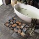 Cross-border retro imitation wood grain diatom mud floor mat for bathroom shower, non-slip, absorbent, and dirt-resistant entrance mat