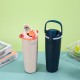 Large-capacity 30oz portable fruit mug, 304 stainless steel vacuum insulated tumbler, outdoor portable straw cup