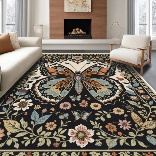 Cross-border American-style wall-to-wall living room carpet, absorbent, stain-resistant, easy-to-care sofa rug, outdoor balcony decorative rug.